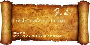 Fehérvári Lenke névjegykártya